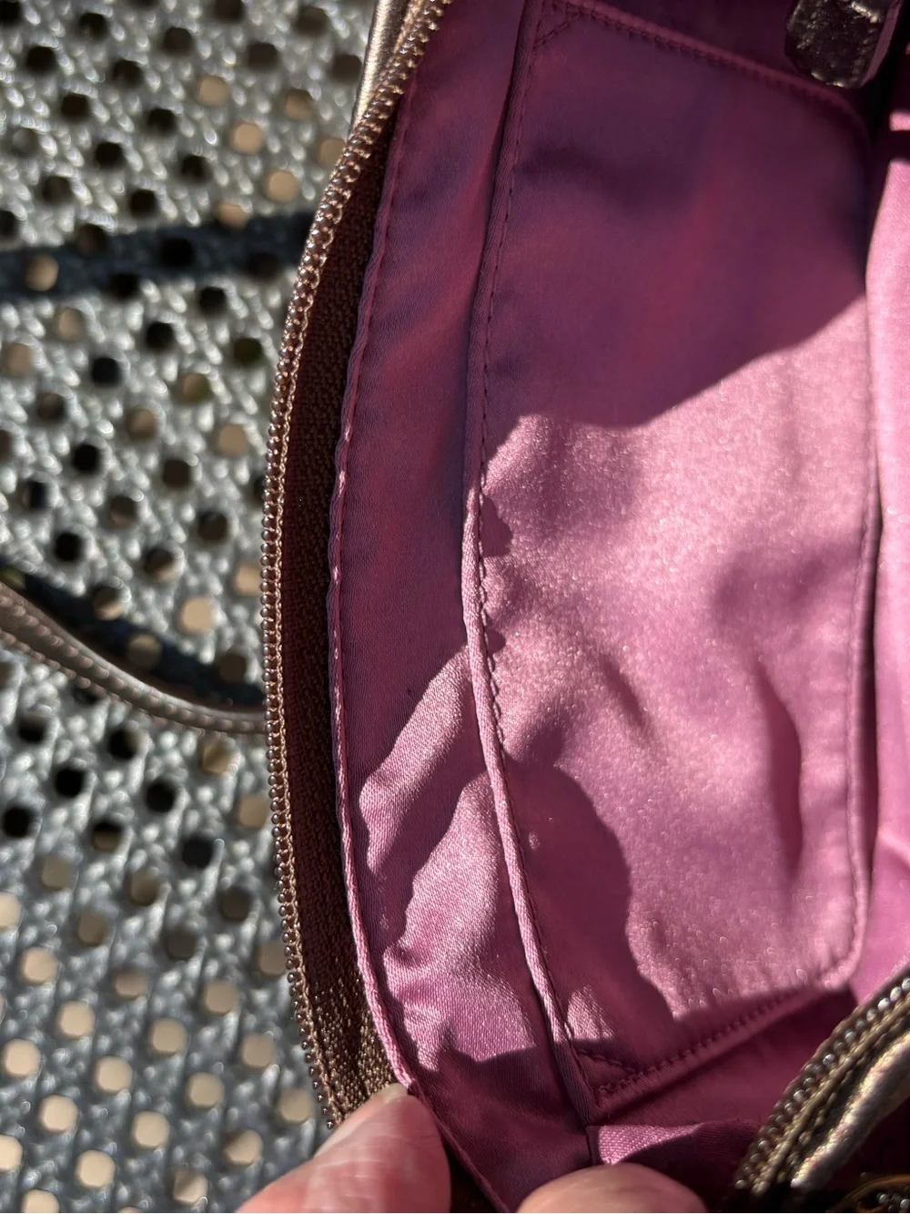 COACH Pink, Purple & Brown Circle Print Shoulder Bag
